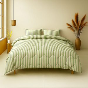 Easy Dekbed Streep - Groen