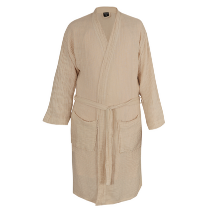 Badjas Mousseline Katoen - Beige