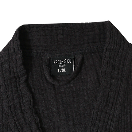 Badjas Mousseline Katoen - Zwart