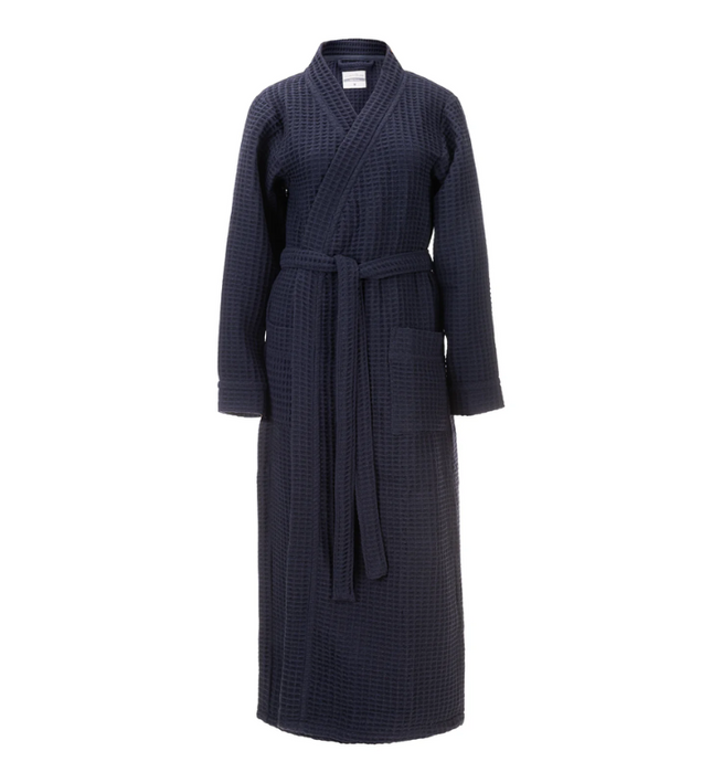 Luxe Wafel Badjas - Navy Blue