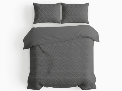 Dekbedovertrek Teddy Jacquard - Antraciet