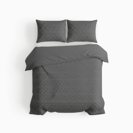 Dekbedovertrek Teddy Jacquard - Antraciet