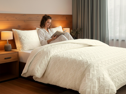 Dekbedovertrek Teddy Jacquard - Wit