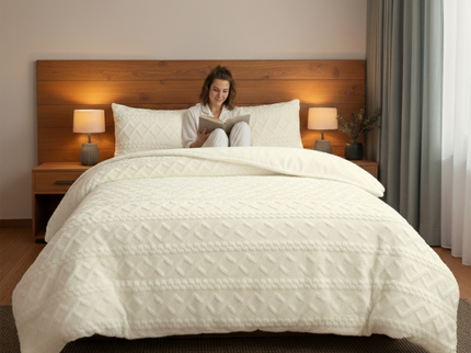 Dekbedovertrek Teddy Jacquard - Wit