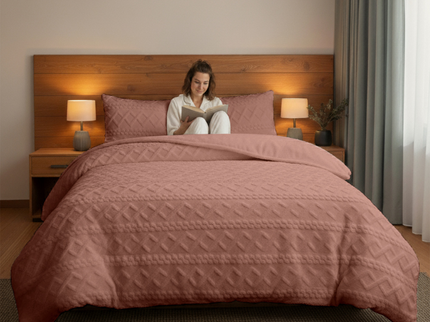 Dekbedovertrek Teddy Jacquard - Roze