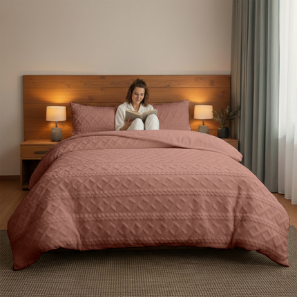 Dekbedovertrek Teddy Jacquard - Roze