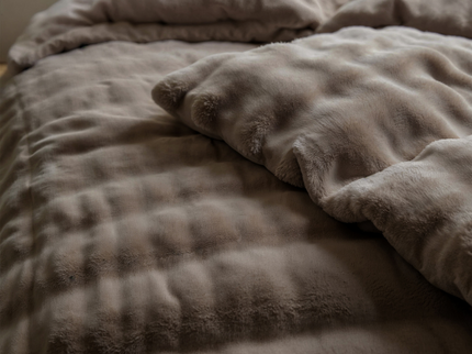 Dekbedovertrek Teddy Pom Pom - Taupe