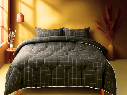 Easy Dekbed Zonder Overtrek - Squares - Grijs