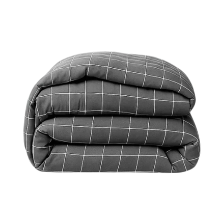 Easy Dekbed Zonder Overtrek - Squares - Grijs