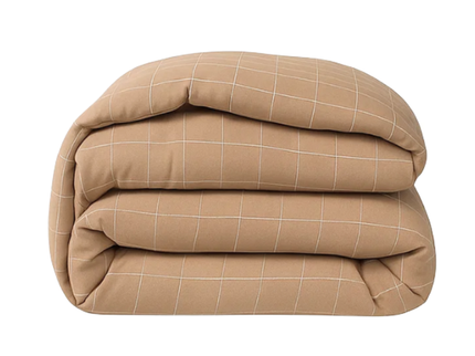 Easy Dekbed Zonder Overtrek - Squares - Taupe