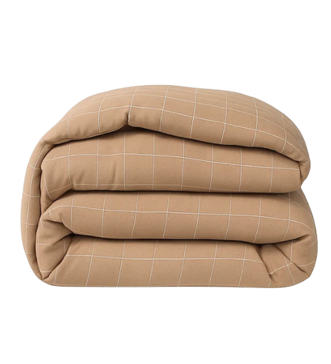 Easy Dekbed Zonder Overtrek - Squares - Taupe