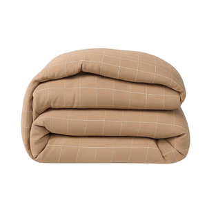 Easy Dekbed Zonder Overtrek - Squares - Taupe