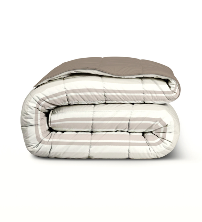 Easy Dekbed Zonder Overtrek - Horizontal Lines - Beige