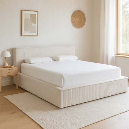 Boxspring met Opbergruimte Amour Cosy - Crème