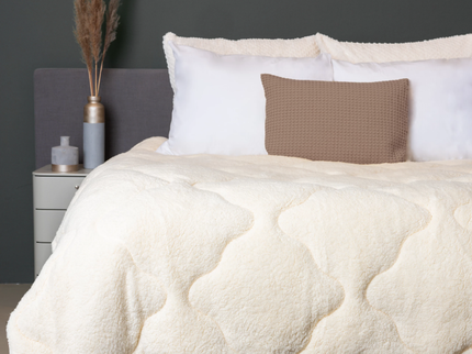 Lazy Dekbed Zonder Overtrek - Teddy - Creme