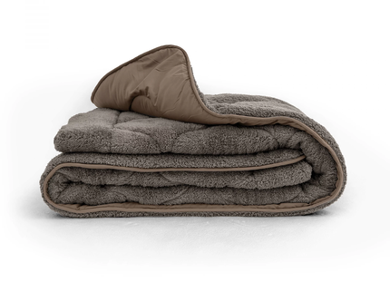 Lazy Dekbed Zonder Overtrek - Teddy - Taupe/Grijs