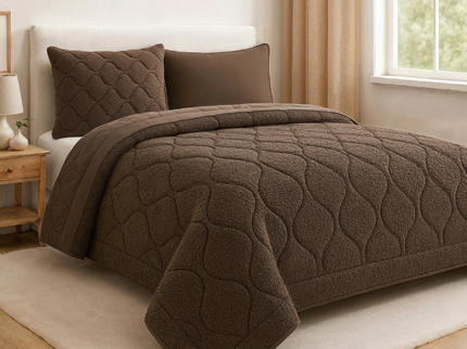 Lazy Dekbed Zonder Overtrek - Teddy - Taupe/Bruin