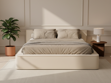 Boxspring met Opbergruimte Amour Tranquility - Velvet - Crème