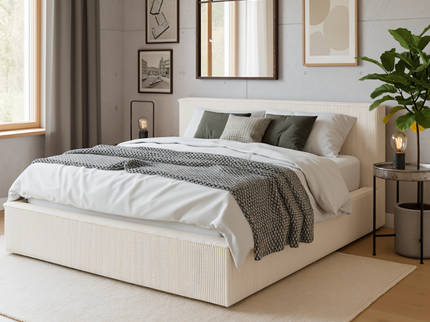 Boxspring met Opbergruimte Amour Cosy - Crème