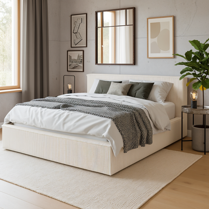 Boxspring met Opbergruimte Amour Cosy - Crème