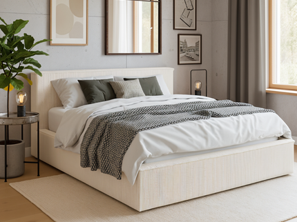 Boxspring met Opbergruimte Amour Cosy - Crème