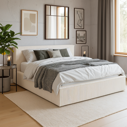 Boxspring met Opbergruimte Amour Cosy - Crème
