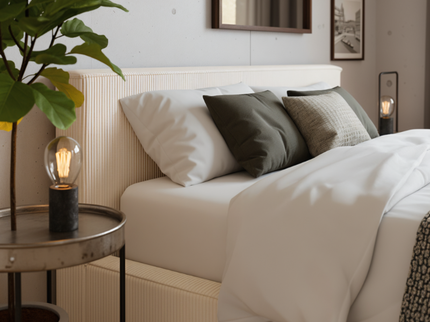 Boxspring met Opbergruimte Amour Cosy - Crème