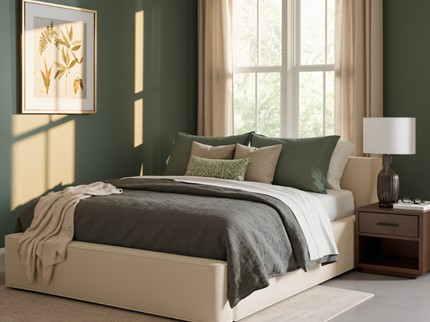 Boxspring met Opbergruimte Amour Tranquility - Velvet - Crème