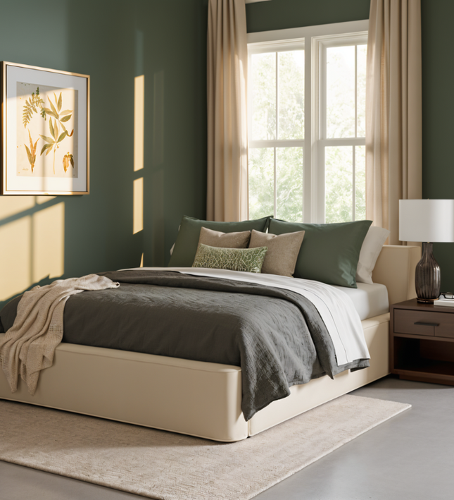 Boxspring met Opbergruimte Amour Tranquility - Velvet - Crème