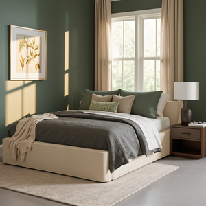Boxspring met Opbergruimte Amour Tranquility - Velvet - Crème