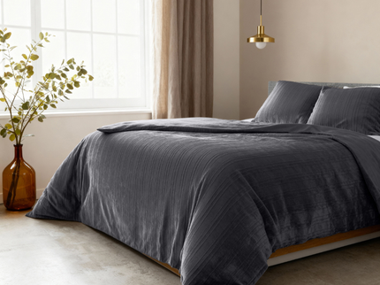 Dekbedovertrek Velvet Lining - Zwart