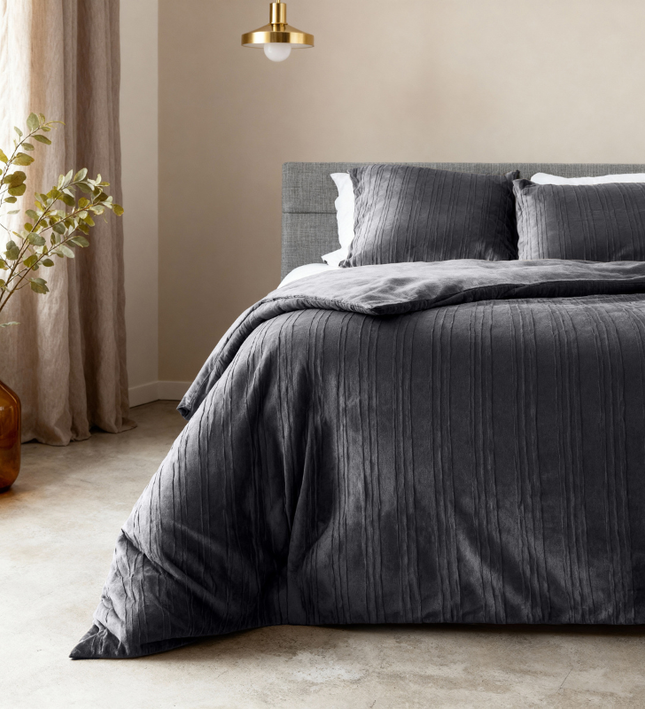 Dekbedovertrek Velvet Lining - Zwart