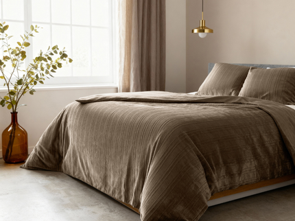 Dekbedovertrek Velvet Lining - Taupe