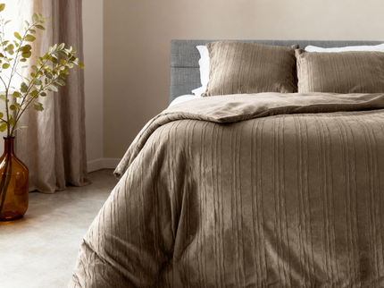 Dekbedovertrek Velvet Lining - Taupe