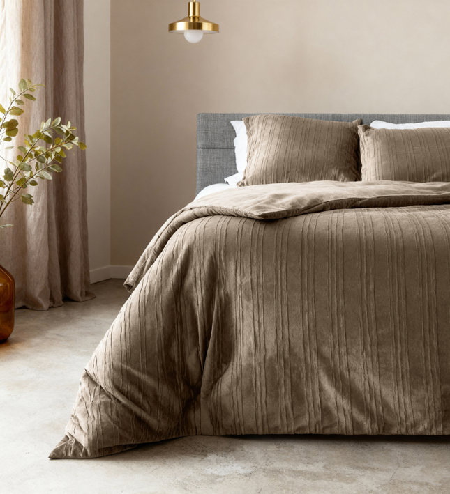 Dekbedovertrek Velvet Lining - Taupe