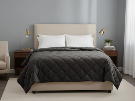 Easy Dekbed Zonder Overtrek - Percale Katoen - Donkergrijs