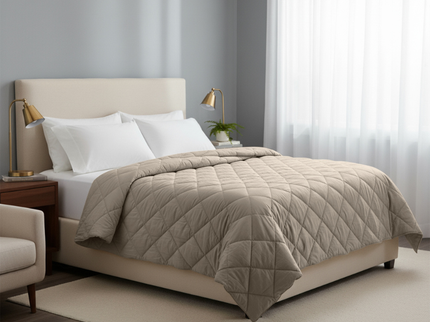 Easy Dekbed Zonder Overtrek - Percale Katoen - Taupe