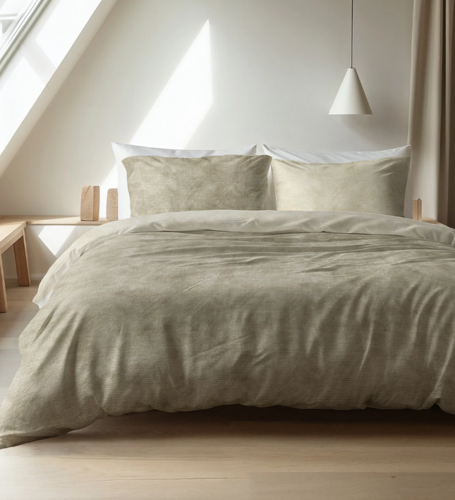 Dekbedovertrek Katoen Flanel - Washed Cotton - Taupe