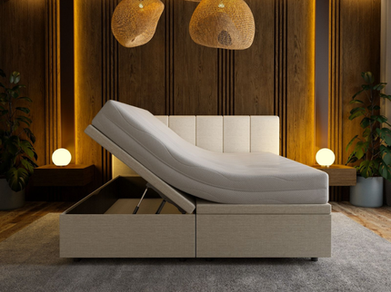 Boxspring met Opbergruimte Hotel Royal - Beige