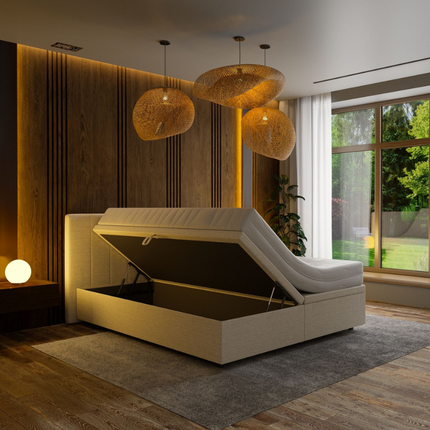 Boxspring met Opbergruimte Hotel Prestige - Beige
