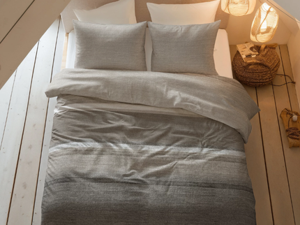 Dekbedovertrek Katoen-Flanel - Stone Stripe - Taupe
