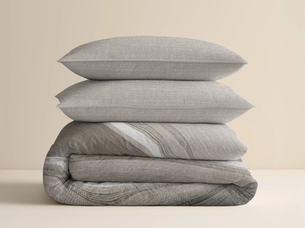 Dekbedovertrek Katoen-Flanel - Stone Stripe - Taupe