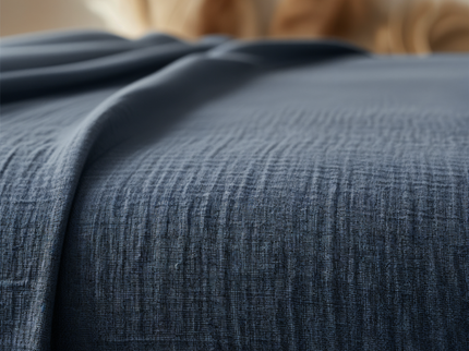 Dekbedovertrek Percale-Katoen - Mousseline - Navy