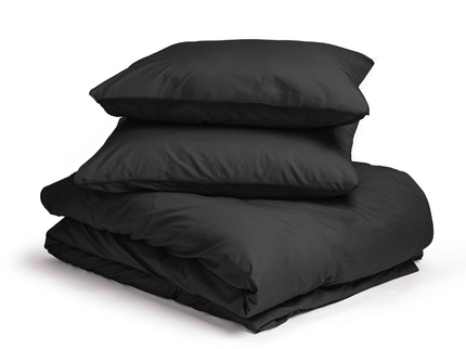 Dekbedovertrek Percale Katoen Uni - Zwart