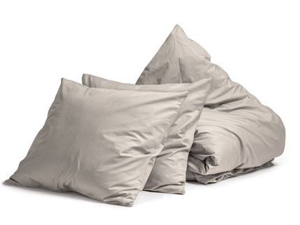 Dekbedovertrek Percale Katoen Uni - Zand/Grijs