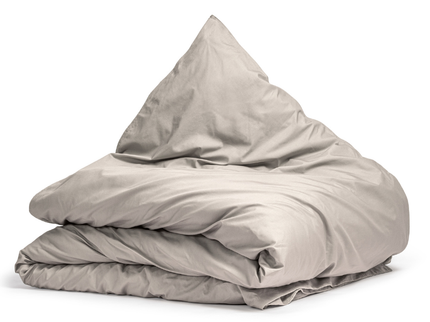 Dekbedovertrek Percale Katoen Uni - Zand/Grijs