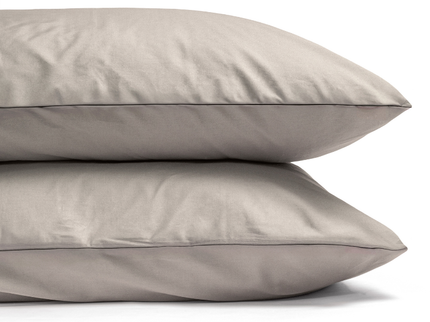 Dekbedovertrek Percale Katoen Uni - Zand/Grijs