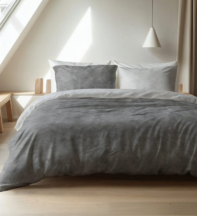 Dekbedovertrek Katoen Flanel - Washed Cotton - Grijs