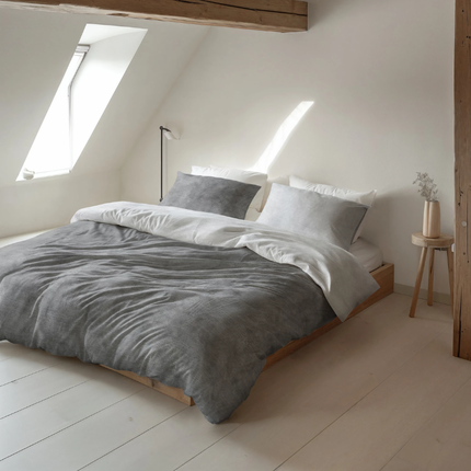 Dekbedovertrek Katoen Flanel - Washed Cotton Grijs