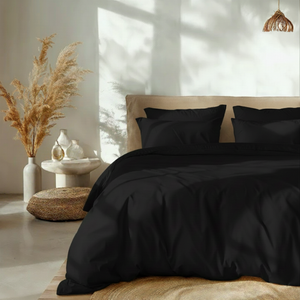 Dekbedovertrek Percale Katoen Uni - Zwart